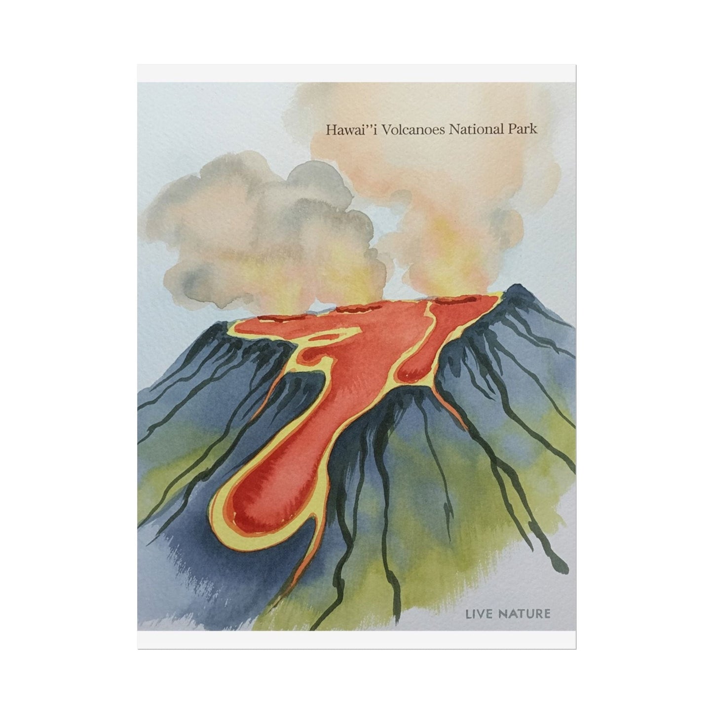 Hawai'i Volcanoes National Park Watercolor Poster