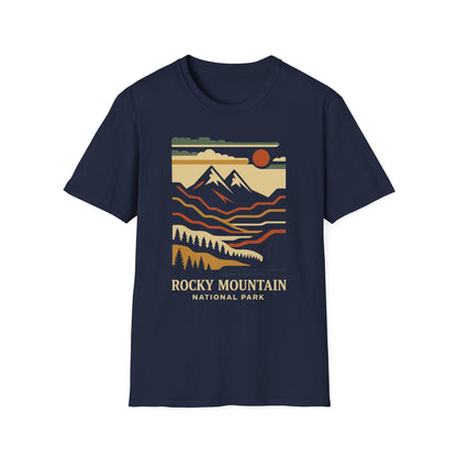 Unisex Softstyle T-Shirt - rocky mountain (Front Only) - Unisex Softstyle T-Shirt