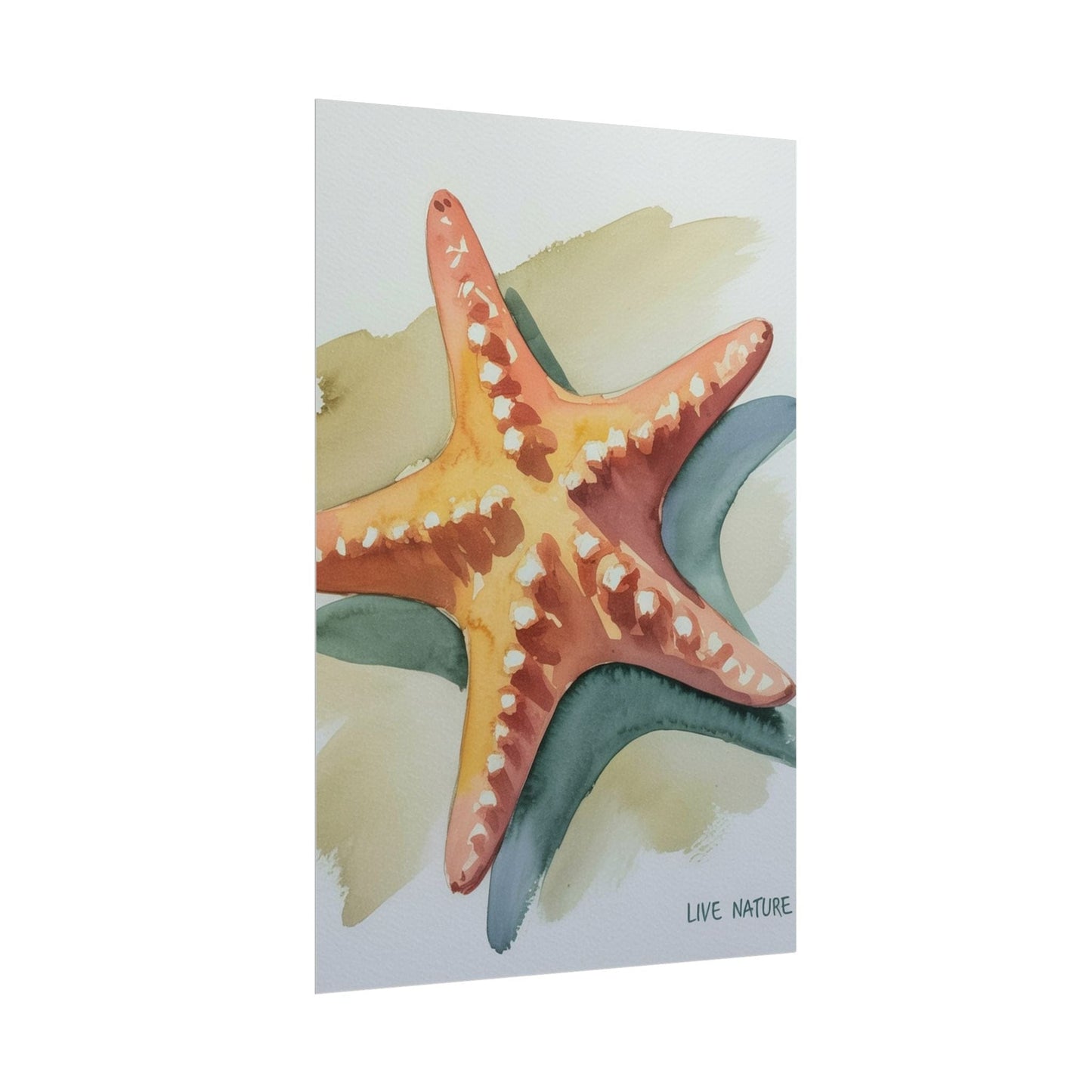 Starfish Watercolor Art Print 'Live Nature' Design