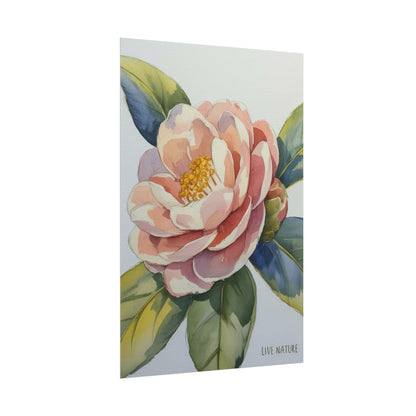 Camellia Flower Watercolor Art Print 'Live Nature