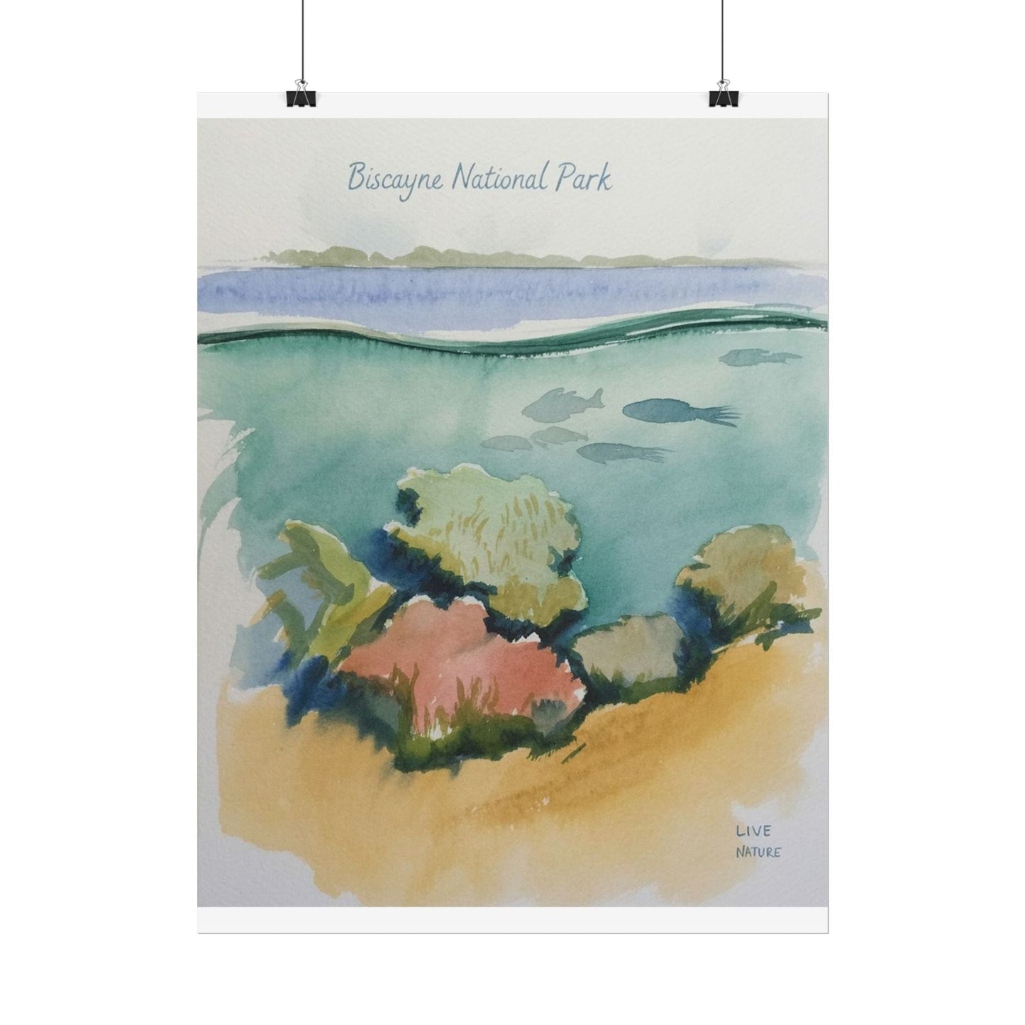 Biscayne National Park Underwater Watercolor Print