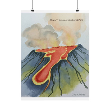 Hawai'i Volcanoes National Park Watercolor Poster