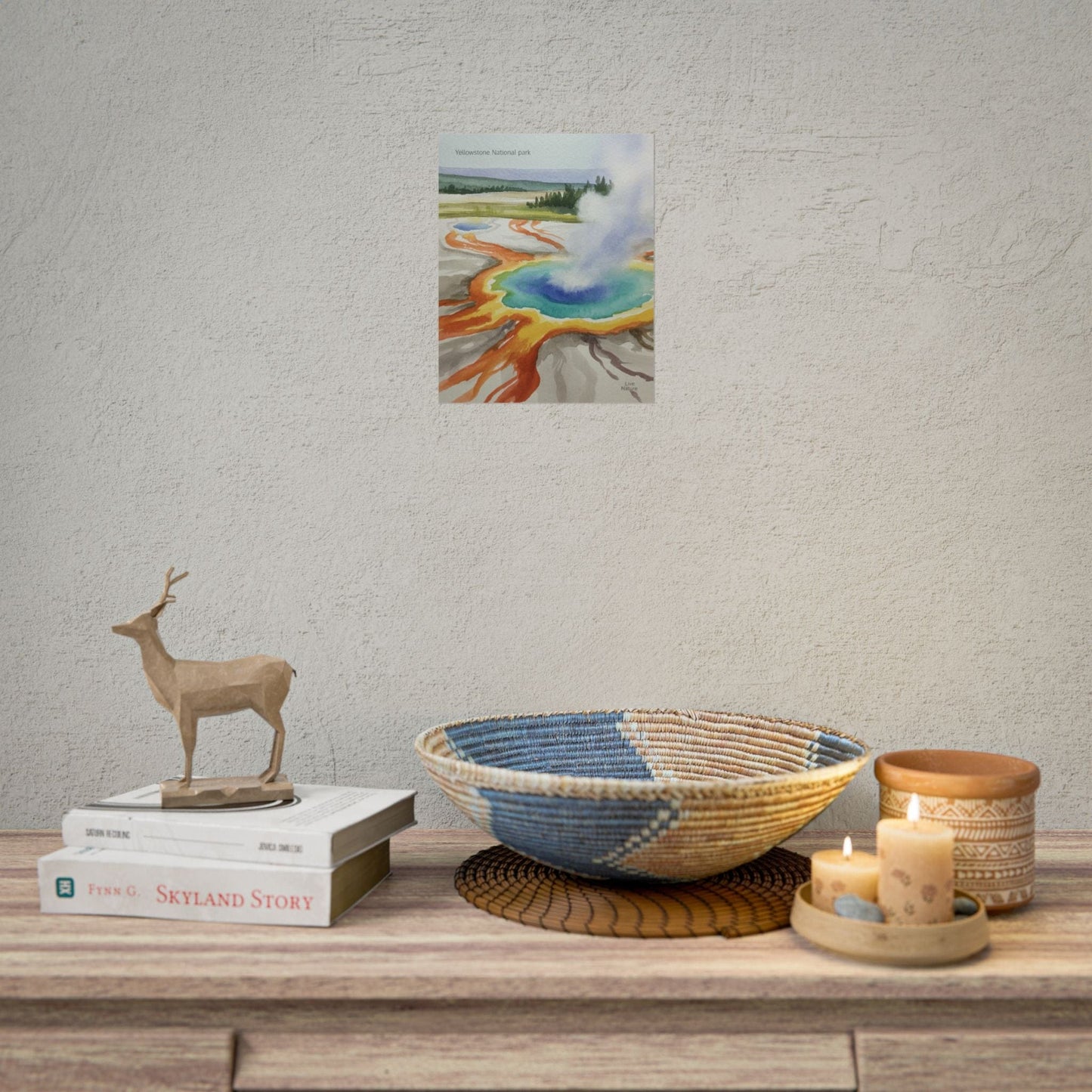 Yellowstone Grand Prismatic Spring Watercolor Poster