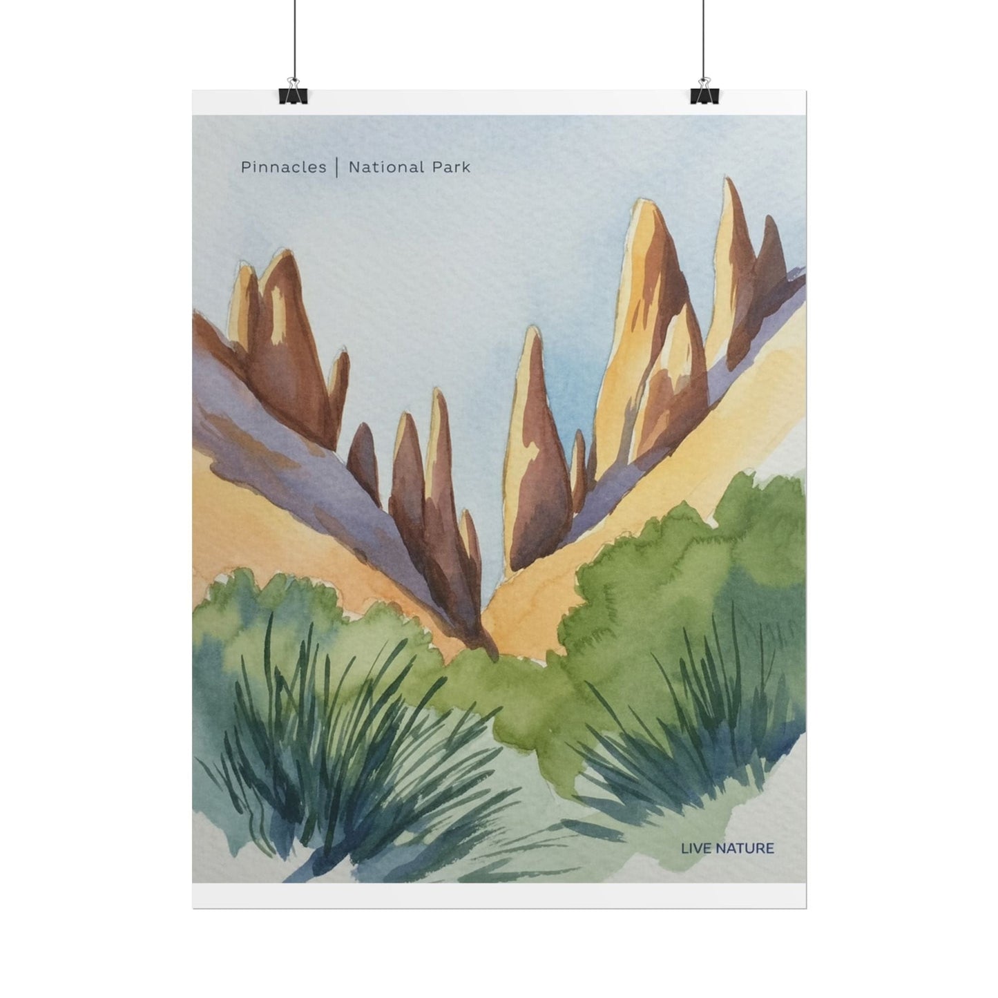 Pinnacles National Park Watercolor Art Print