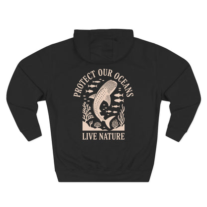 Three-Panel Fleece Hoodie - a-bold-graphic-design-of-a-whale-shark-s_8FE8-TJCTXezdGBxla-xRA_yt66oF3KT1uRtov5GmQM-A (Front+Back) - Three-Panel Fleece Hoodie (Smart: Original on light)