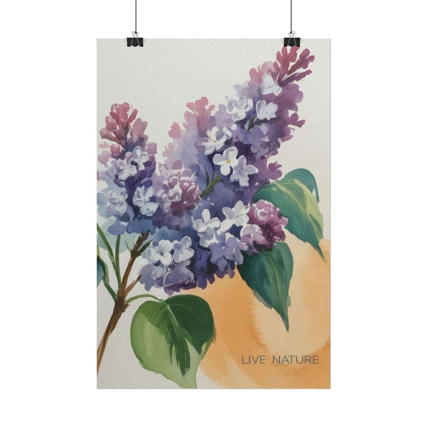 Lilac Blossom Watercolor Poster 'Live Nature' Design