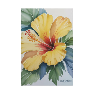 Yellow Hibiscus Watercolor Art Print - Live Nature
