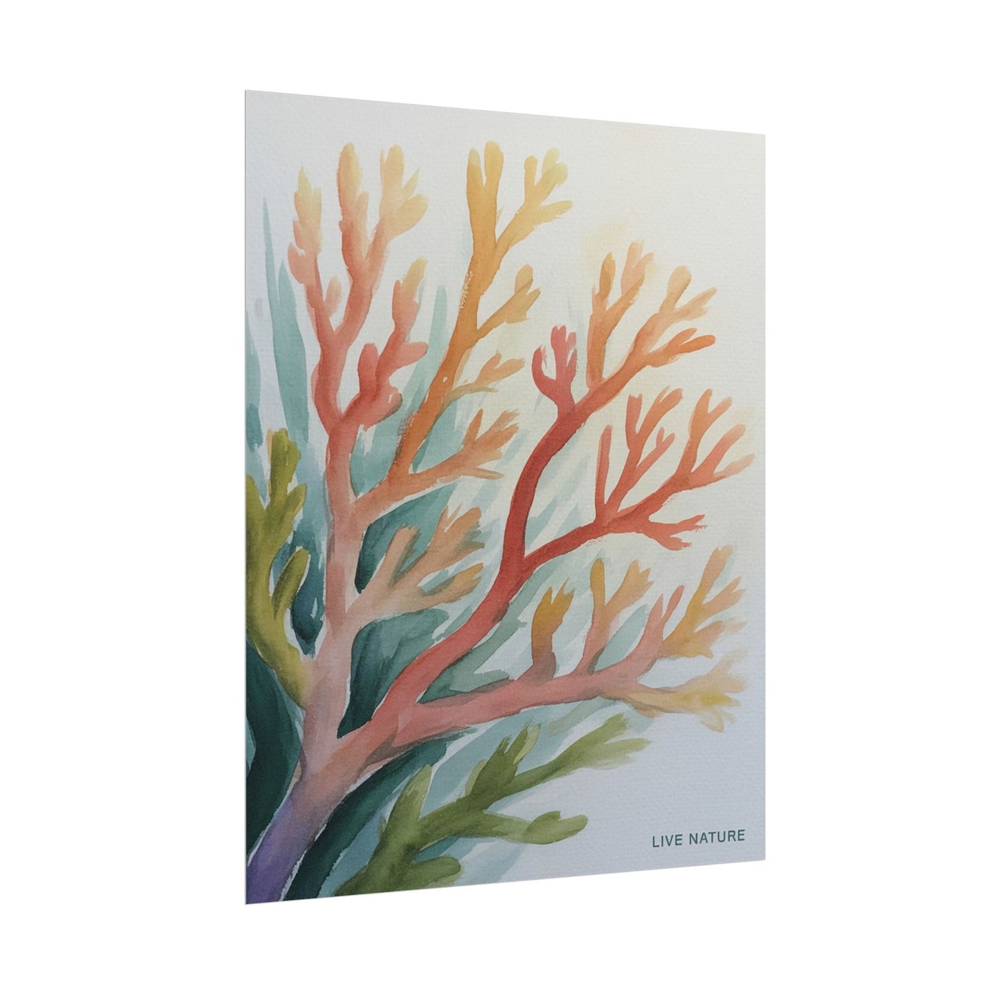 Live Nature Coral Watercolor Print on Fine Art Paper