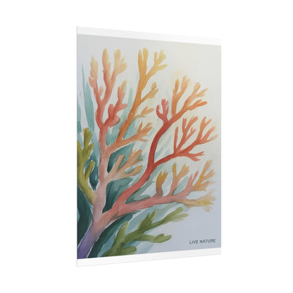 Live Nature Coral Watercolor Print on Fine Art Paper