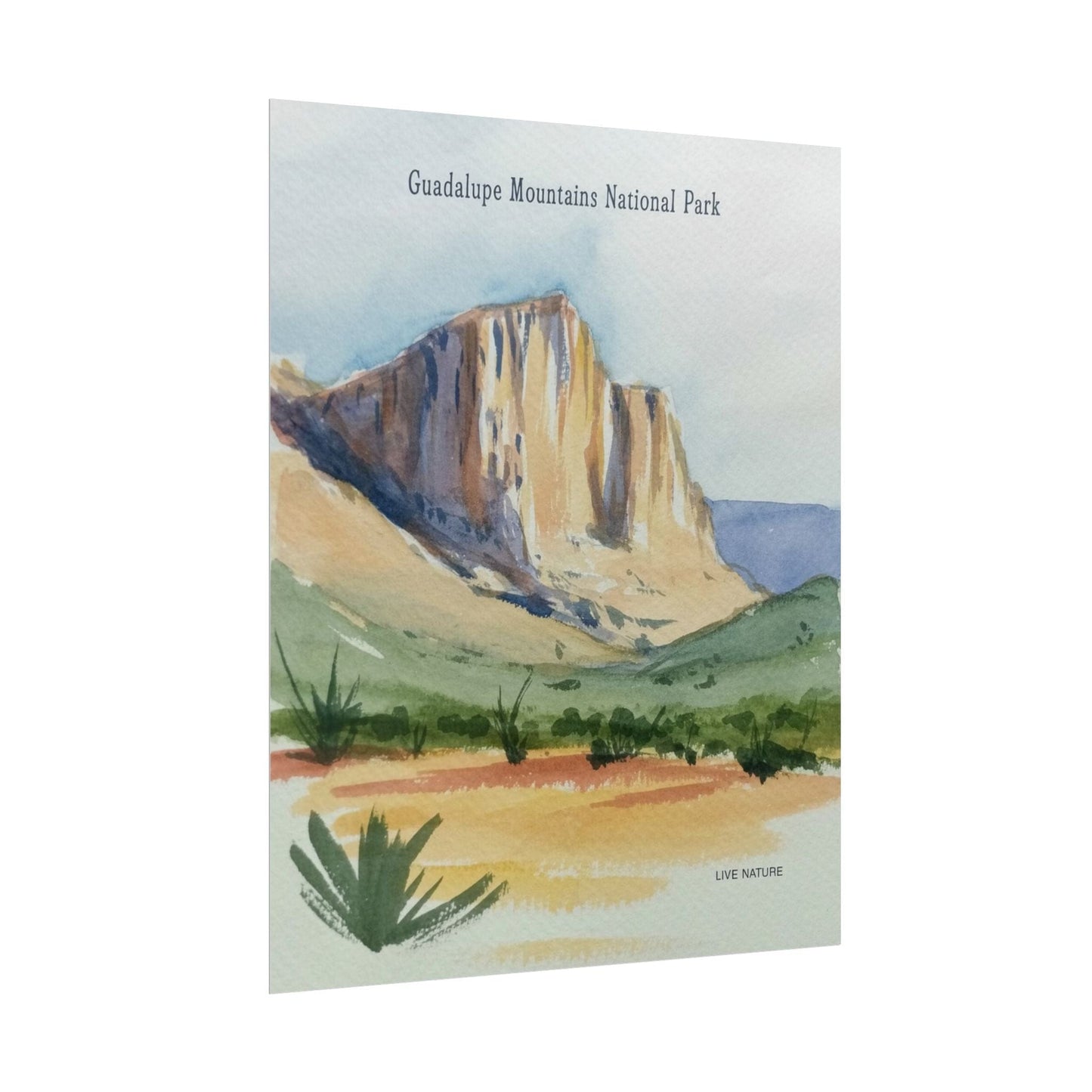 Guadalupe Mountains Watercolor Art Print Poster