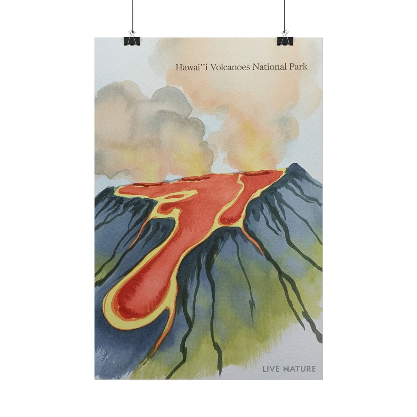 Hawai'i Volcanoes National Park Watercolor Poster