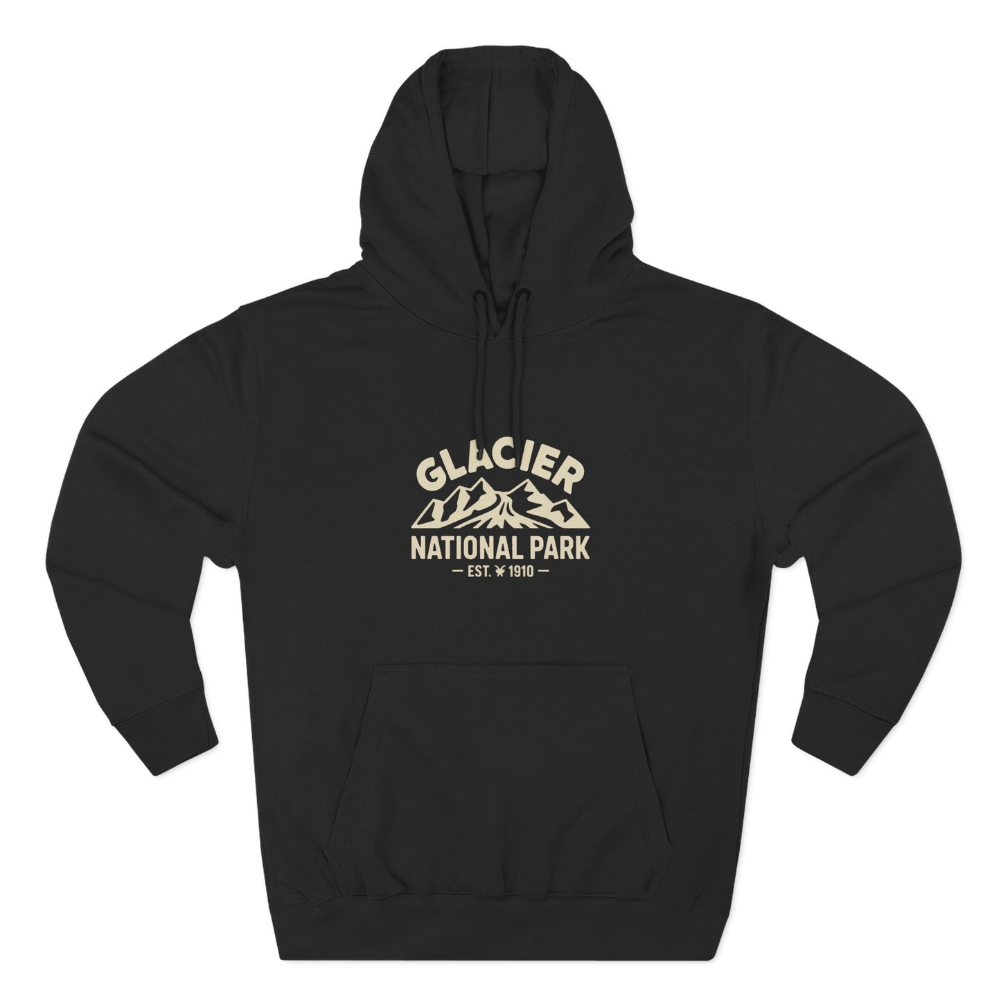 Glacier National Park Graphic Hoodie White Cotton Fleece