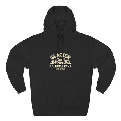 Glacier National Park Graphic Hoodie White Cotton Fleece
