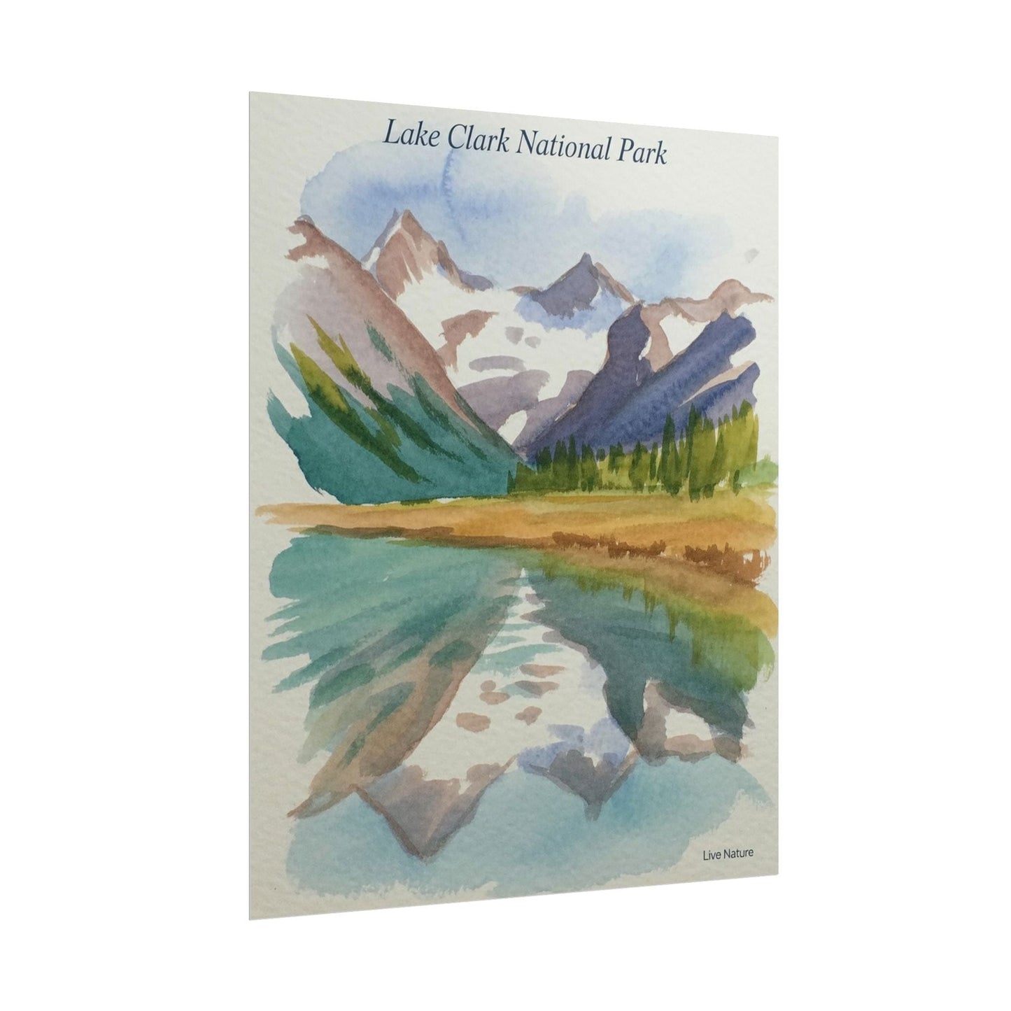 Lake Clark National Park Watercolor Print Poster