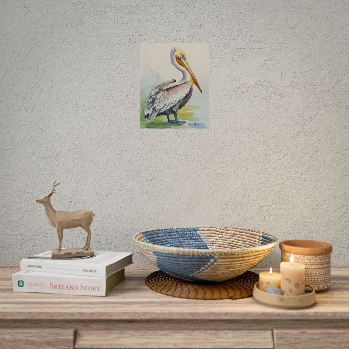 Pelican Watercolor Art Print 'Live Nature' Design