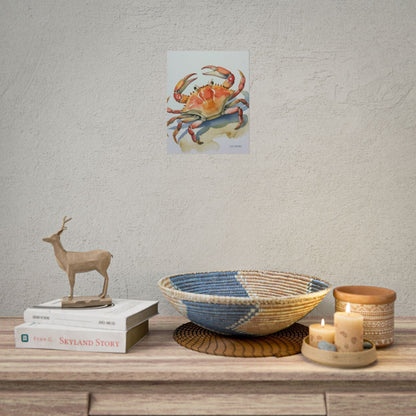 Live Nature Crab Watercolor Art Print Poster