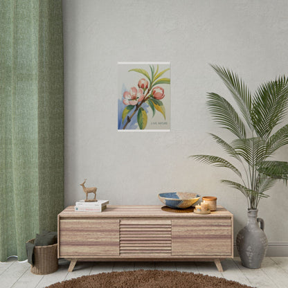 Peach Blossom Live Nature Art Print Poster