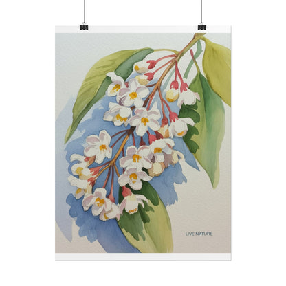 Idaho Syringa Blossom Watercolor Art Print Poster