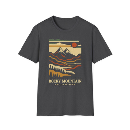 Unisex Softstyle T-Shirt - rocky mountain (Front Only) - Unisex Softstyle T-Shirt