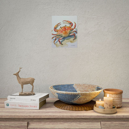 Live Nature Crab Watercolor Art Print Poster