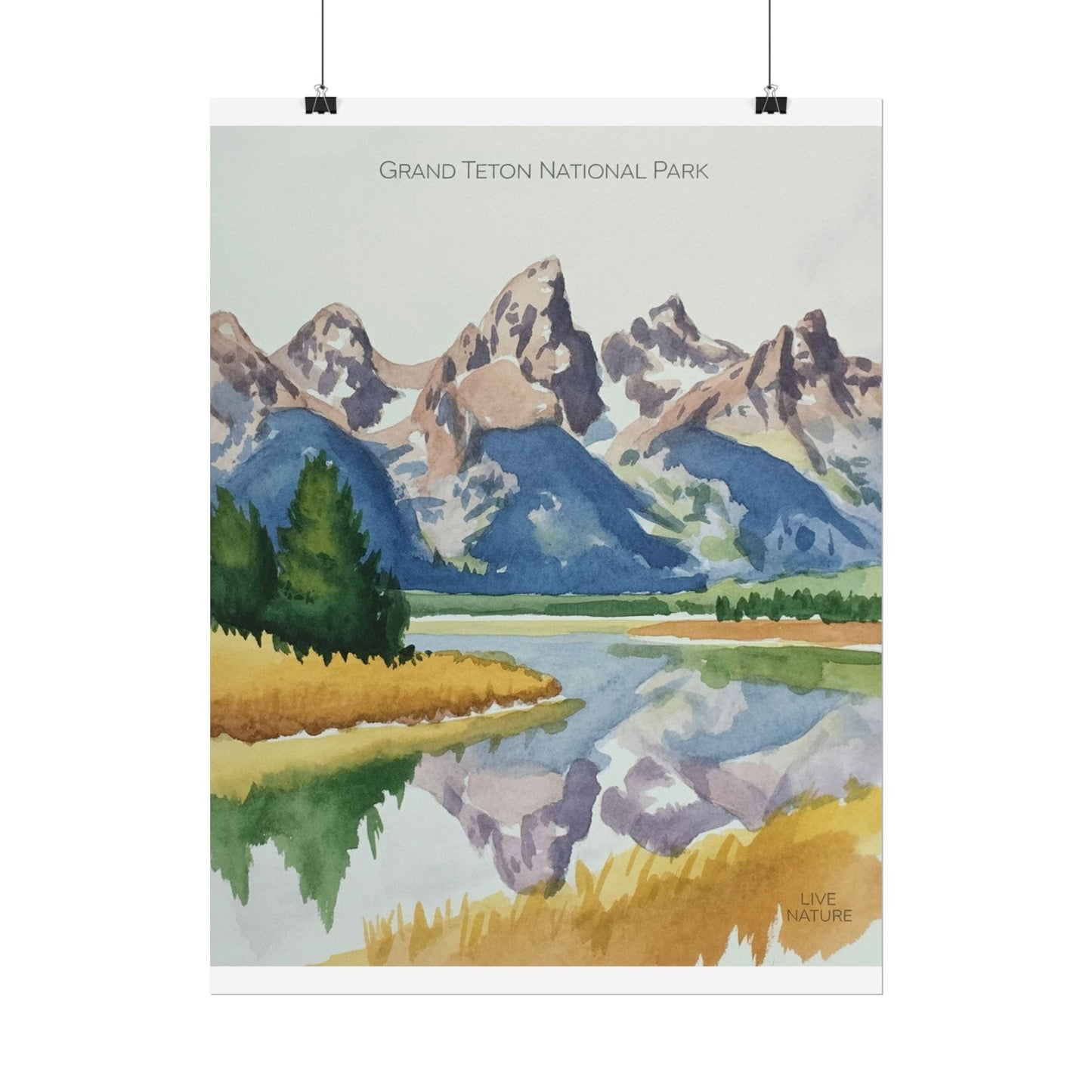 Grand Teton National Park Watercolor Art Print