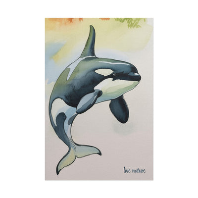 Orca Watercolor Art Print 'Live Nature' Matte Finish