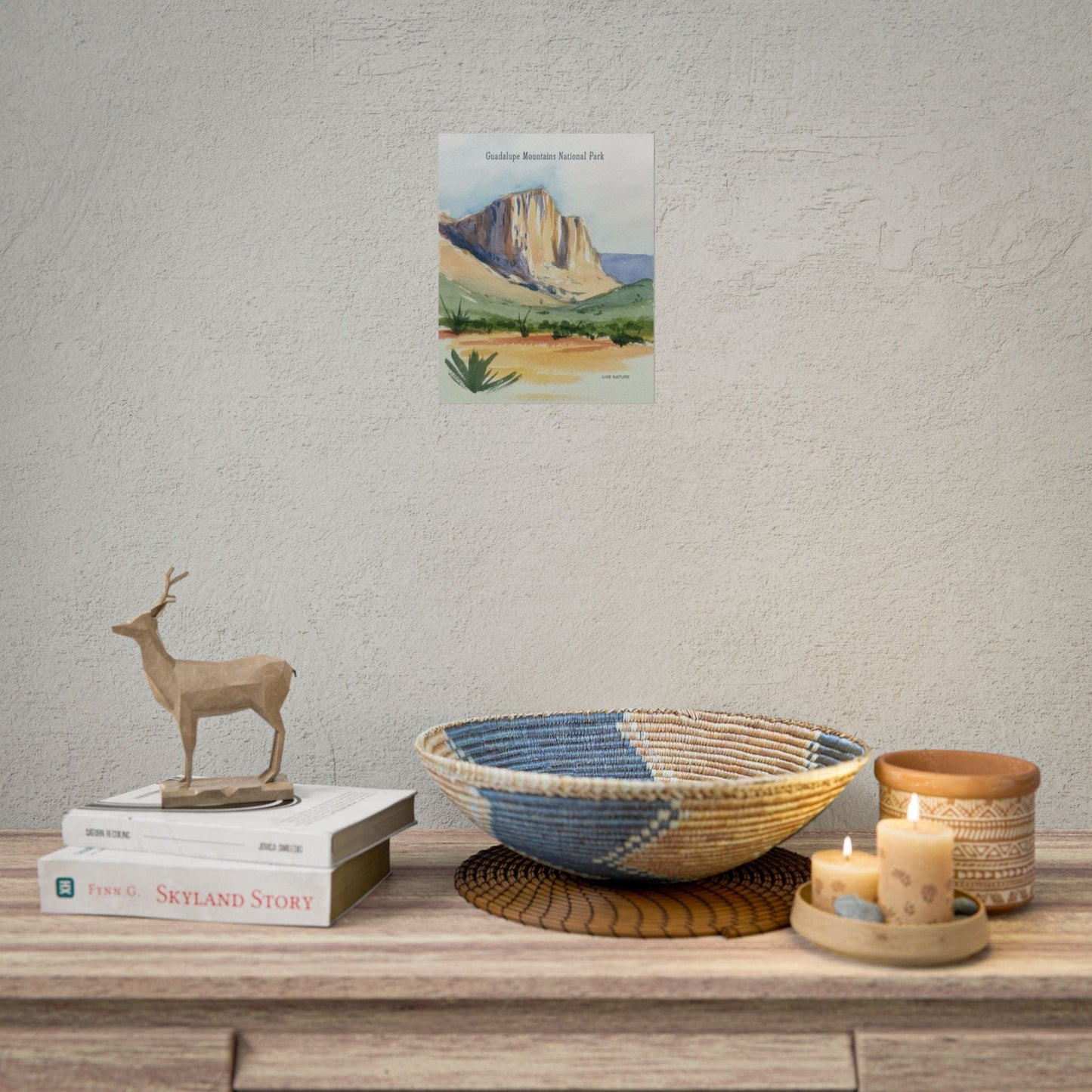 Guadalupe Mountains Watercolor Art Print Poster