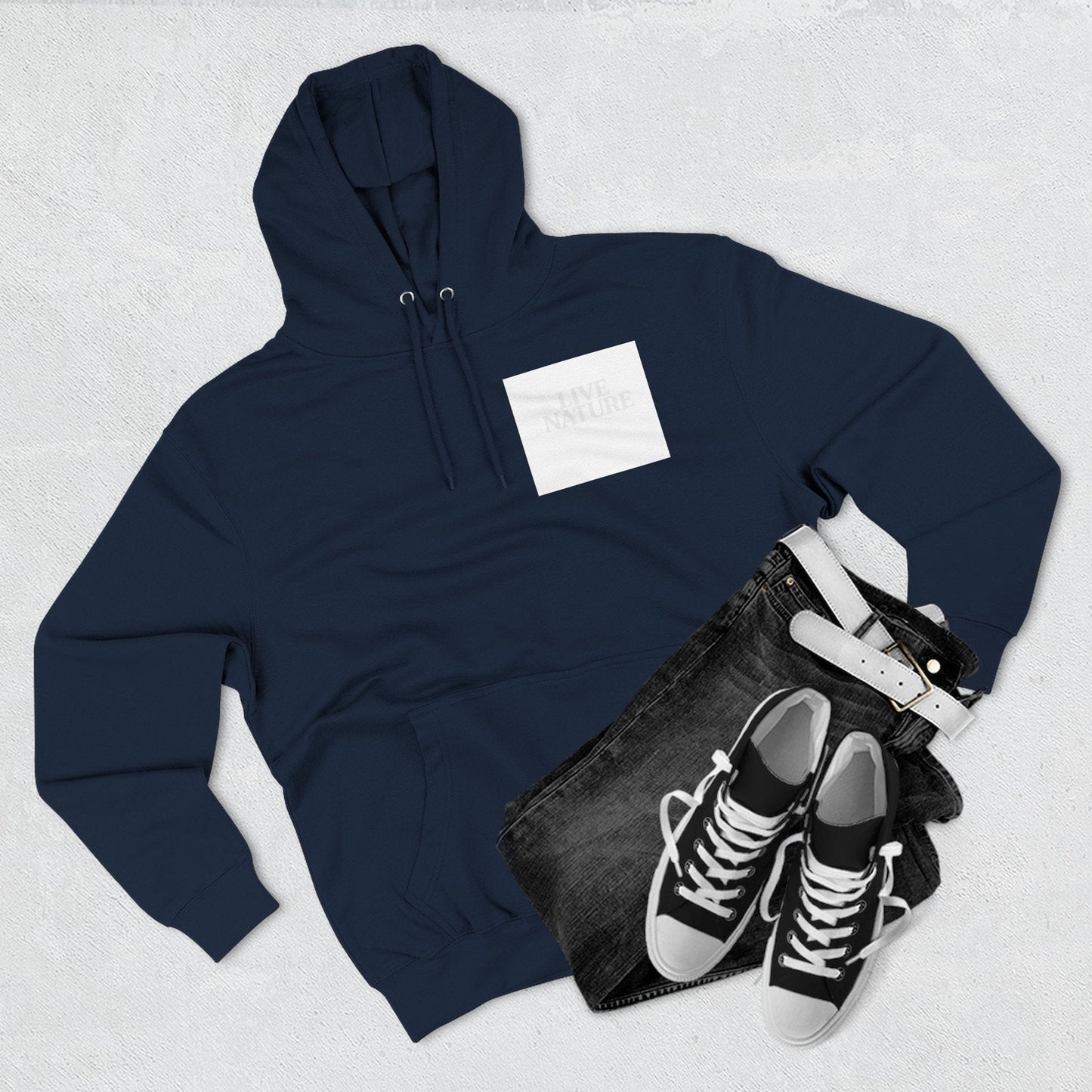 Three-Panel Fleece Hoodie - dolphin (Front+Back) - Three-Panel Fleece Hoodie (Smart: Original on light)