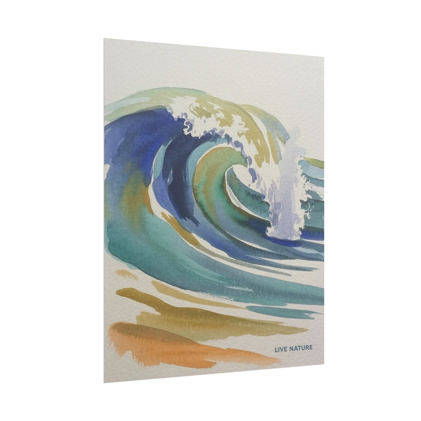 Wave Watercolor Art Print 'Live Nature' Design