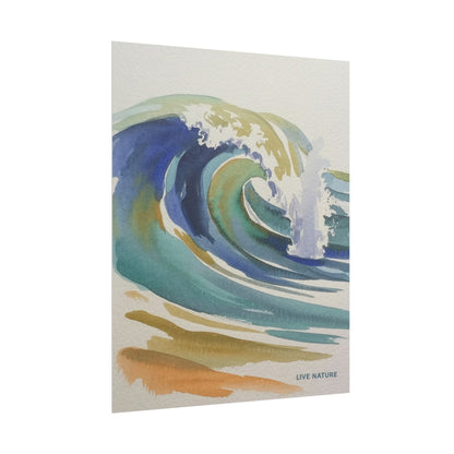 Wave Watercolor Art Print 'Live Nature' Design