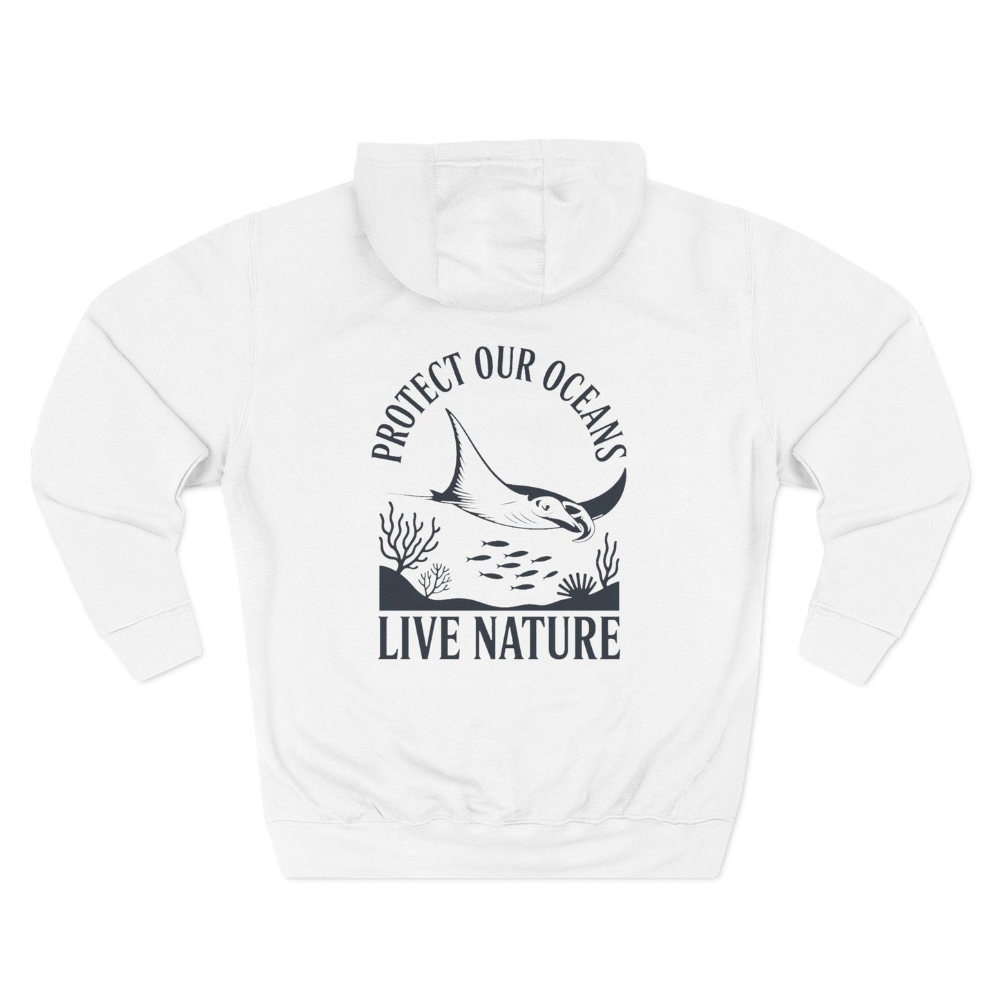 Three-Panel Fleece Hoodie - dolphin (Front+Back) - Three-Panel Fleece Hoodie (Smart: Original on light)