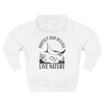 Three-Panel Fleece Hoodie - dolphin (Front+Back) - Three-Panel Fleece Hoodie (Smart: Original on light)