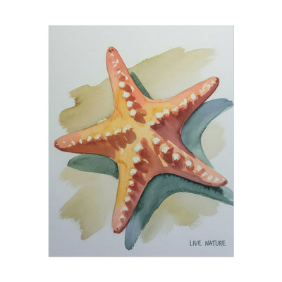 Starfish Watercolor Art Print 'Live Nature' Design