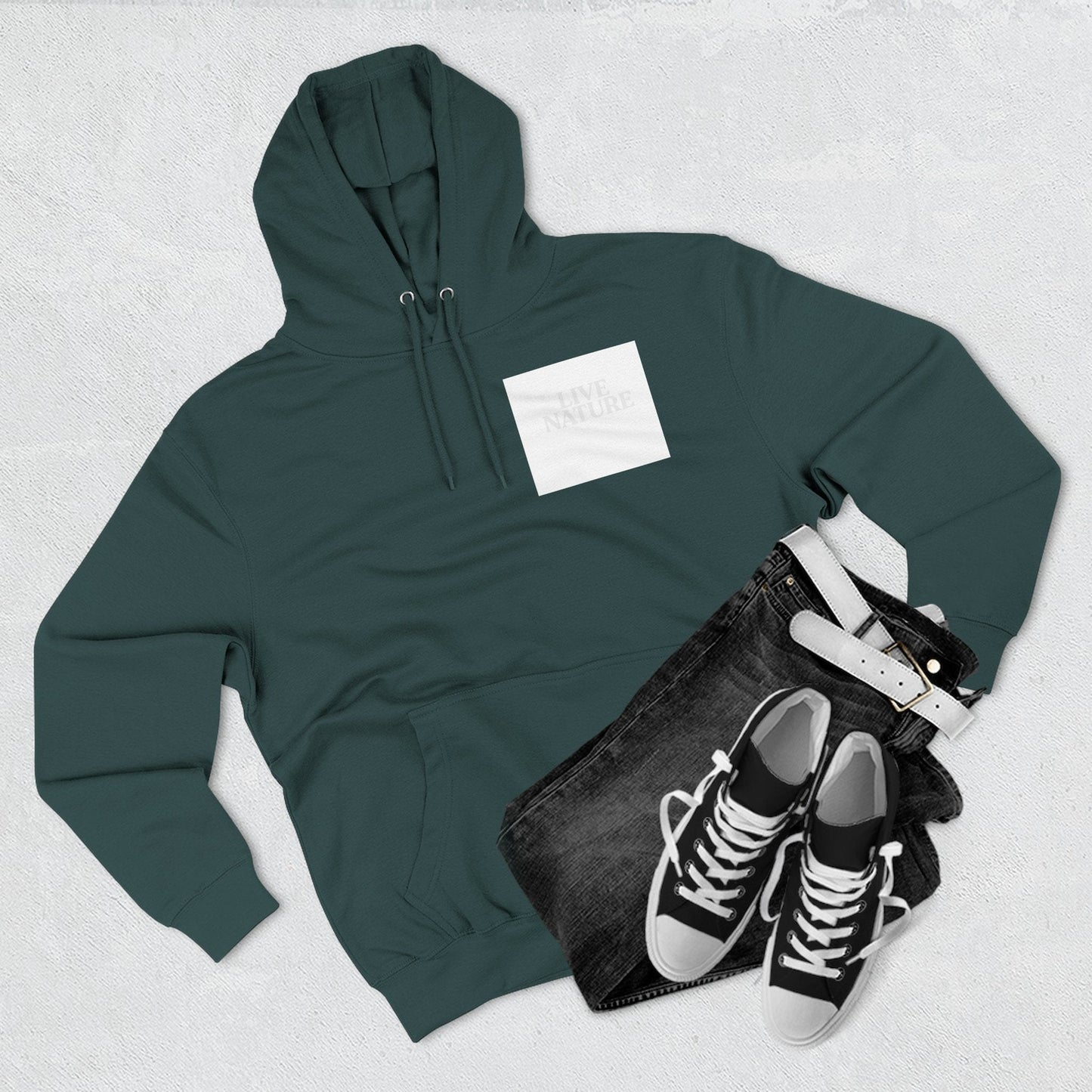 Three-Panel Fleece Hoodie - dolphin (Front+Back) - Three-Panel Fleece Hoodie (Smart: Original on light)