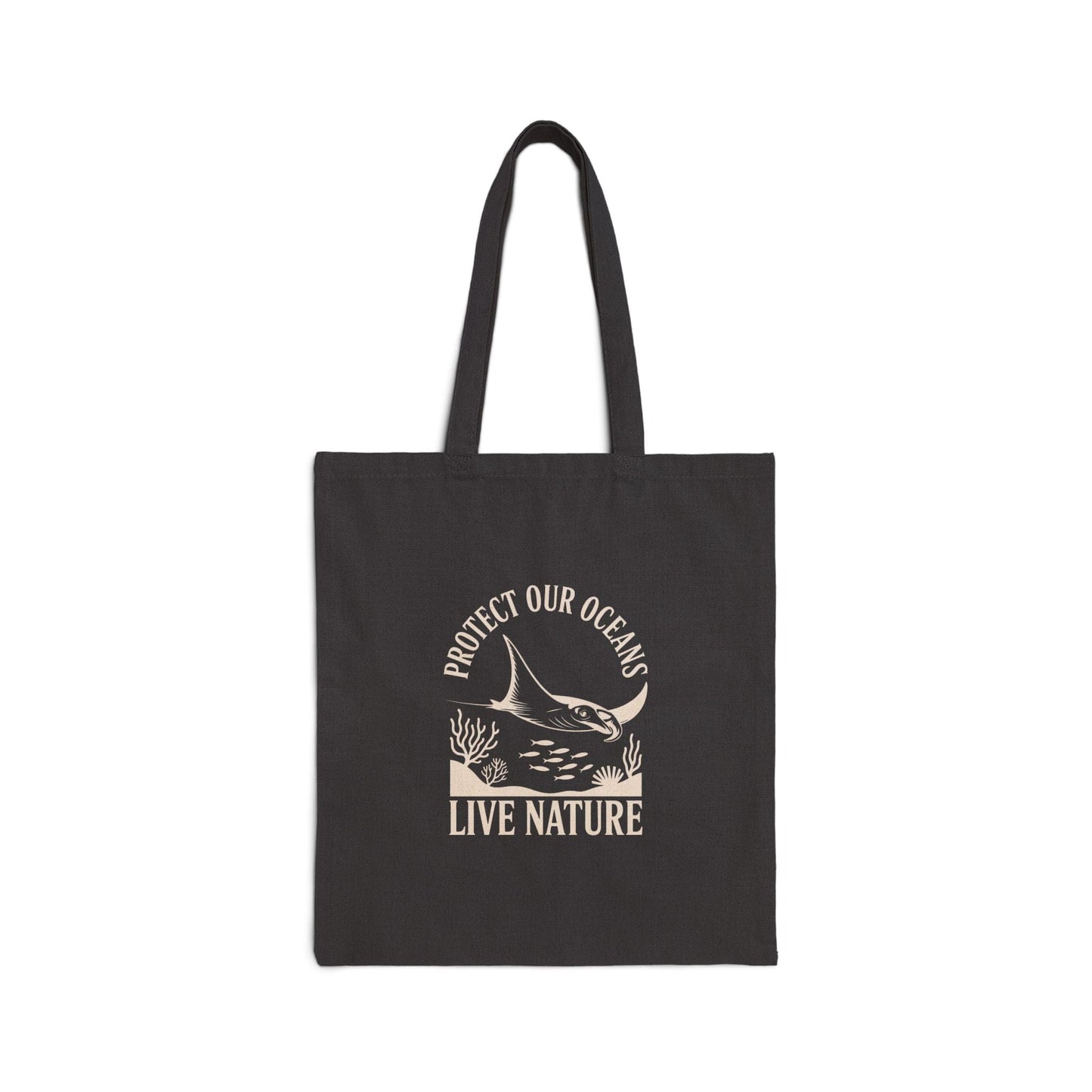 Cotton Canvas Tote Bag - dolphin (Front Only) - Cotton Canvas Tote Bag (Smart: Original on light)