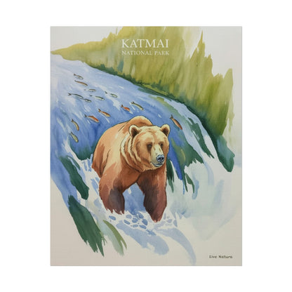 Katmai National Park Bear Watercolor Art Print