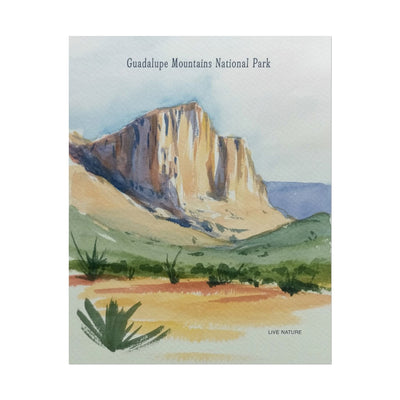 Guadalupe Mountains Watercolor Art Print Poster