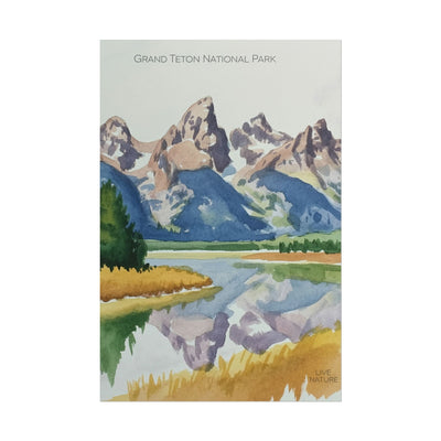 Grand Teton National Park Watercolor Art Print