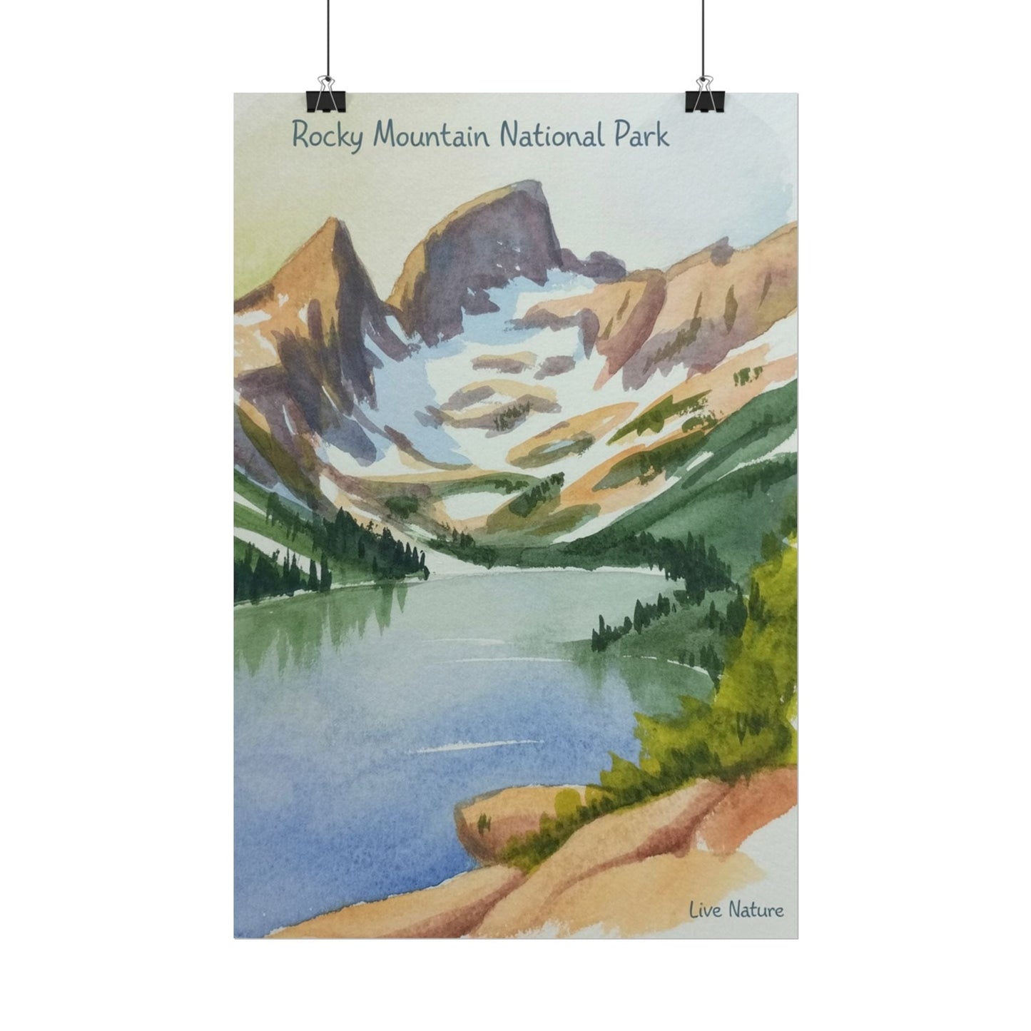Rocky Mountain National Park Watercolor Print