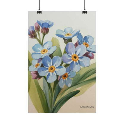 Alaska Forget-Me-Not Floral Watercolor Art Print