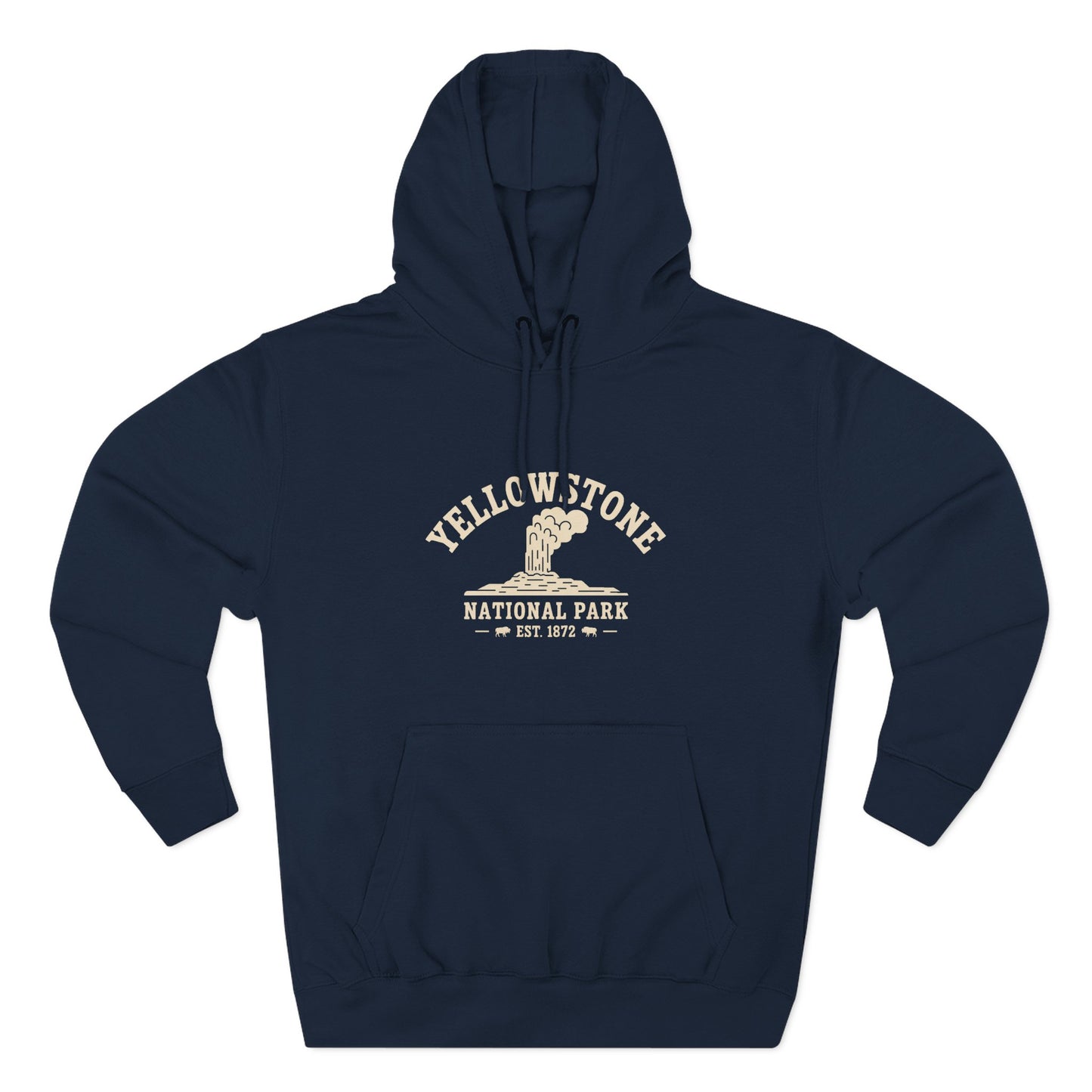 Yellowstone National Park White Fleece Hoodie