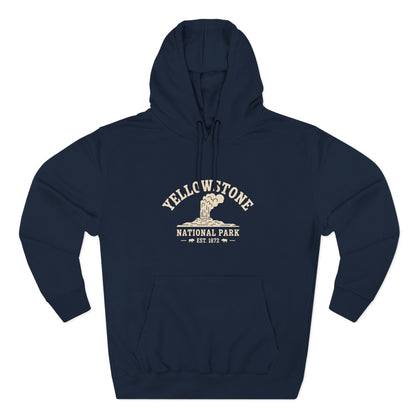 Yellowstone National Park White Fleece Hoodie