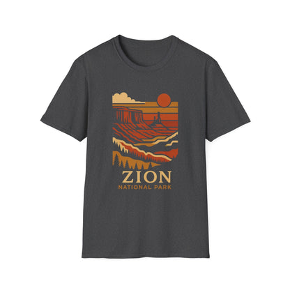 Unisex Softstyle T-Shirt - zion national park (Front Only) - Unisex Softstyle T-Shirt
