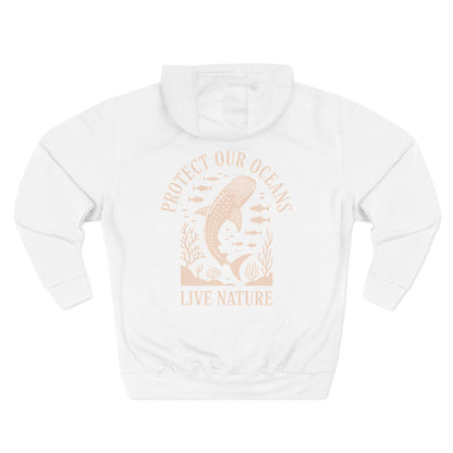 Three-Panel Fleece Hoodie - a-bold-graphic-design-of-a-whale-shark-s_8FE8-TJCTXezdGBxla-xRA_yt66oF3KT1uRtov5GmQM-A (Front+Back) - Three-Panel Fleece Hoodie (Smart: Original on dark)