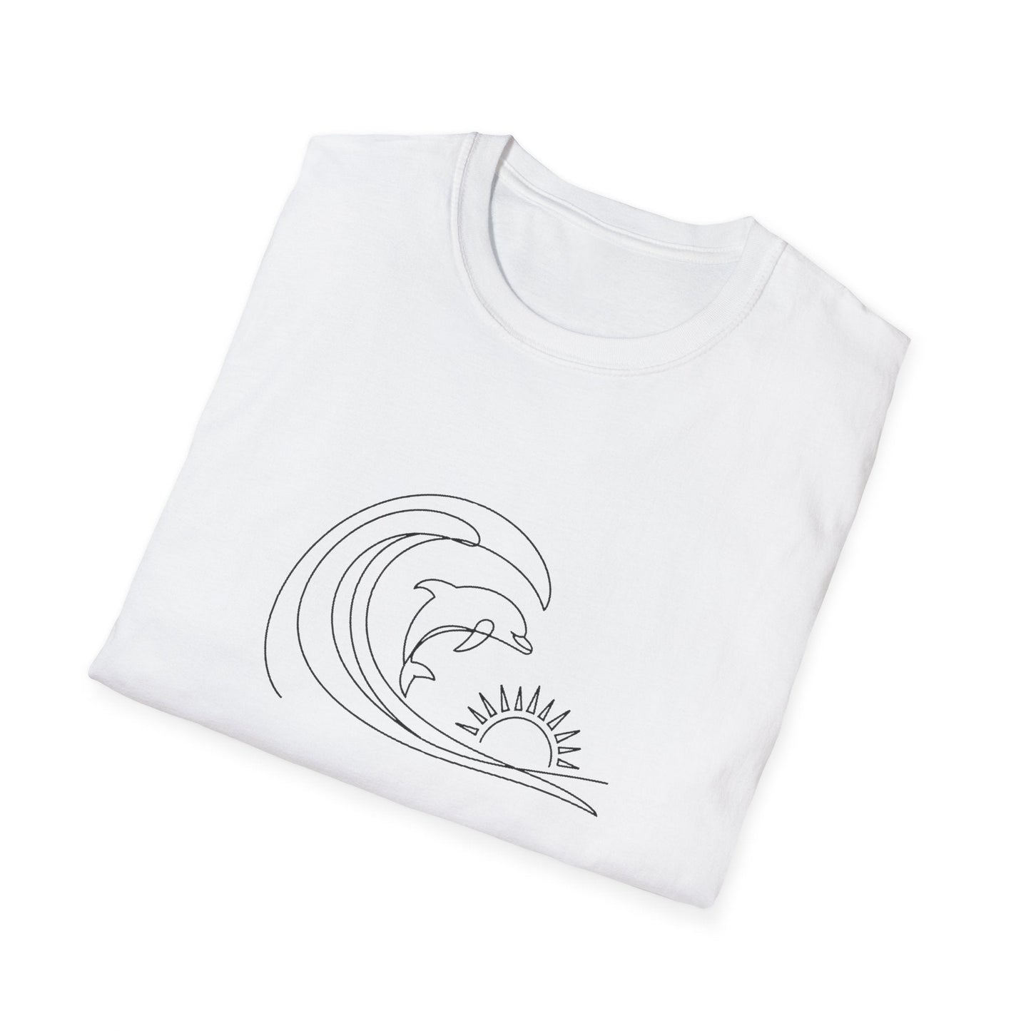 Unisex Softstyle T-Shirt - a-minimalist-line-drawing-of-a-single-do_5LtfkQX8SlOxTl-P1U7YGA_JMeHi1YwQcehrvB1Gi5giA (Front Only) - Unisex Softstyle T-Shirt (Smart: Original on light)