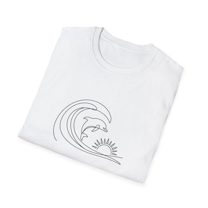 Unisex Softstyle T-Shirt - a-minimalist-line-drawing-of-a-single-do_5LtfkQX8SlOxTl-P1U7YGA_JMeHi1YwQcehrvB1Gi5giA (Front Only) - Unisex Softstyle T-Shirt (Smart: Original on light)
