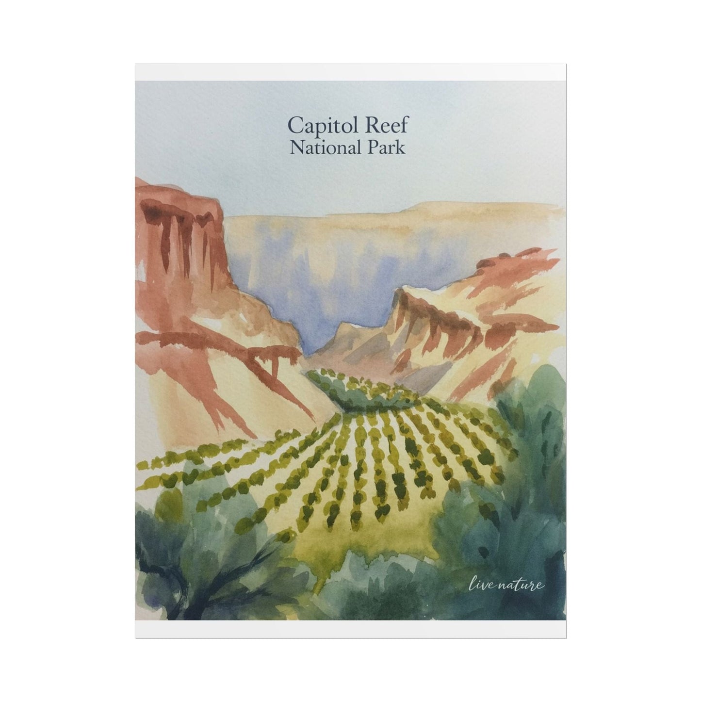 Capitol Reef National Park Watercolor Landscape Print