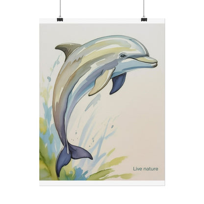 Dolphin Watercolor Art Print - Live Nature Design