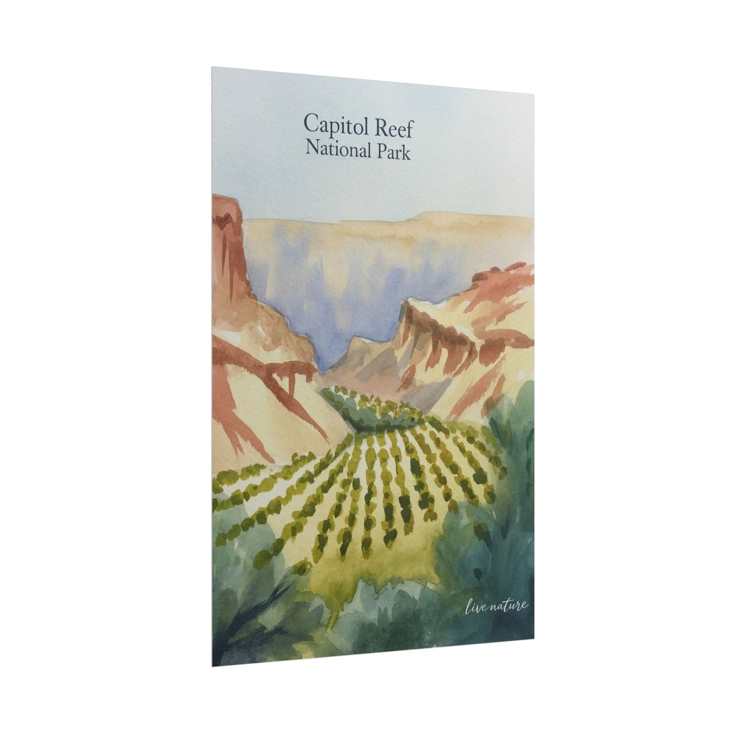 Capitol Reef National Park Watercolor Landscape Print
