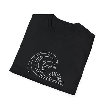 Unisex Softstyle T-Shirt - a-minimalist-line-drawing-of-a-single-do_5LtfkQX8SlOxTl-P1U7YGA_JMeHi1YwQcehrvB1Gi5giA (Front Only) - Unisex Softstyle T-Shirt (Smart: Original on light)
